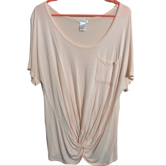VENUS Pale Pink Tie Front Blouse L - Picture 1 of 4